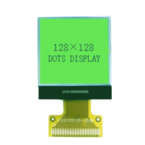 128x128 slikovnih pik LCD zaslon z rumeno-zelenim ozadjem
